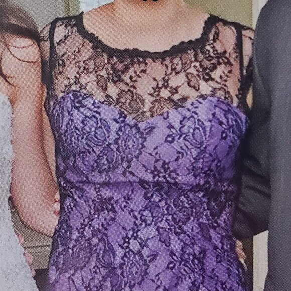 Black and Purple Floral Wedding Guest Dress - Picture 4 of 4